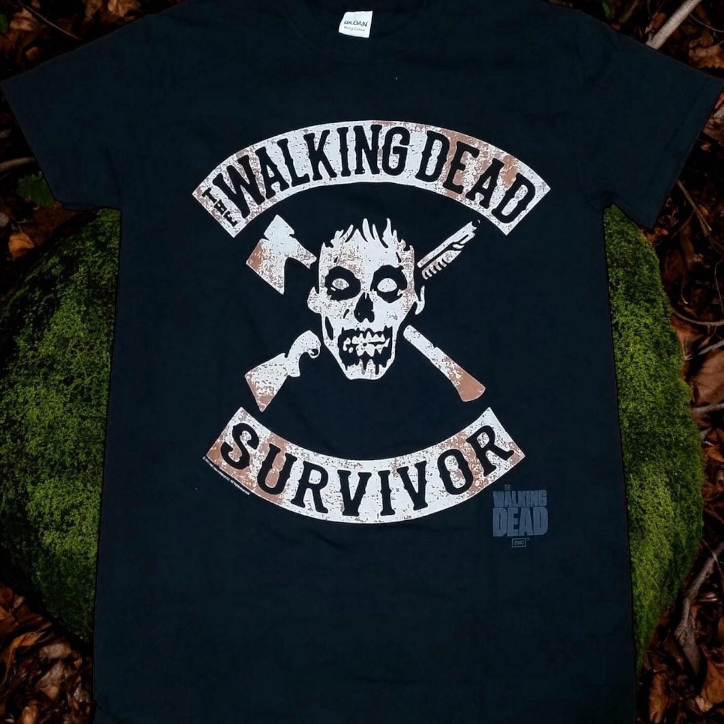 The Walking Dead Survivor T-Shirt Mens TV Series Zombie Horror Tee NEW Small S