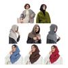 Thicken Knit Balaclava Knitted Shawl Drawstring Thicken Neck Warmer Knit Scarf for Cold Weather Insulated Hat