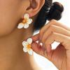 New Women's Earrings, Niche Trendy Floral Drip Design, Metal Stud Earrings, Versatile Earrings