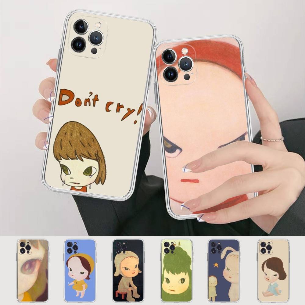 Contemporary Art Yoshitomo Nara Phone Case For IPhone 17 16 15 14 13 11 12 Pro Max 16 Plus Transparent