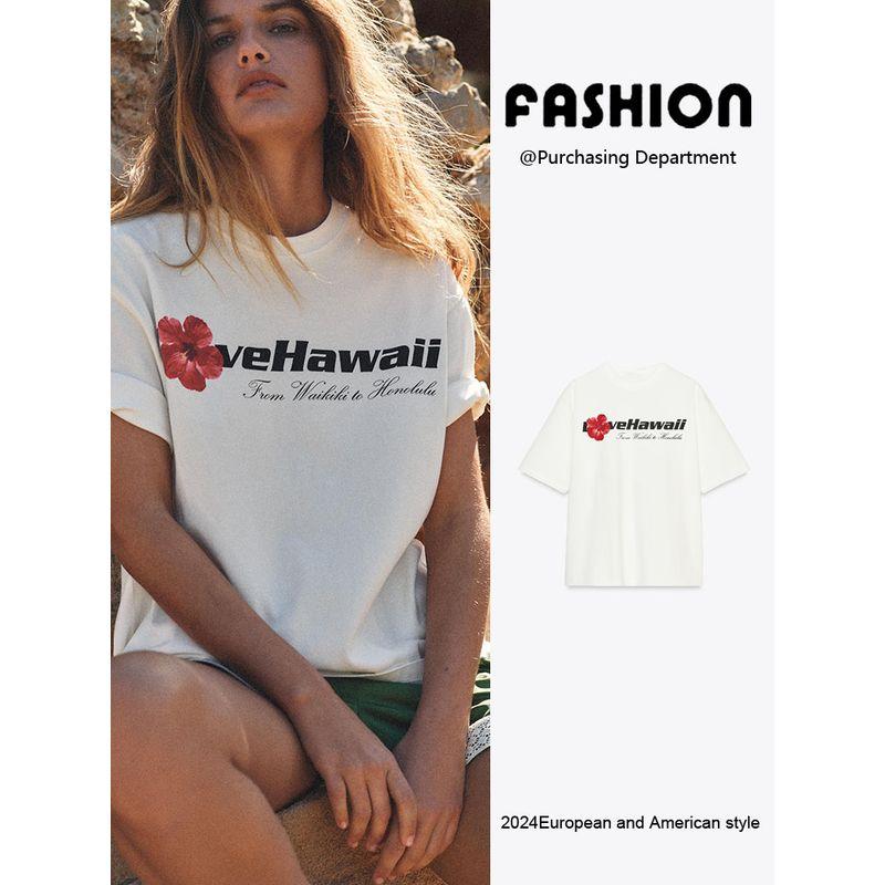 Za2025 Summer New Product Women's Clothes Casual Easiest for Match Minimalist Plaid Printed Round Neck Short Sleeve T-shirt 5643306