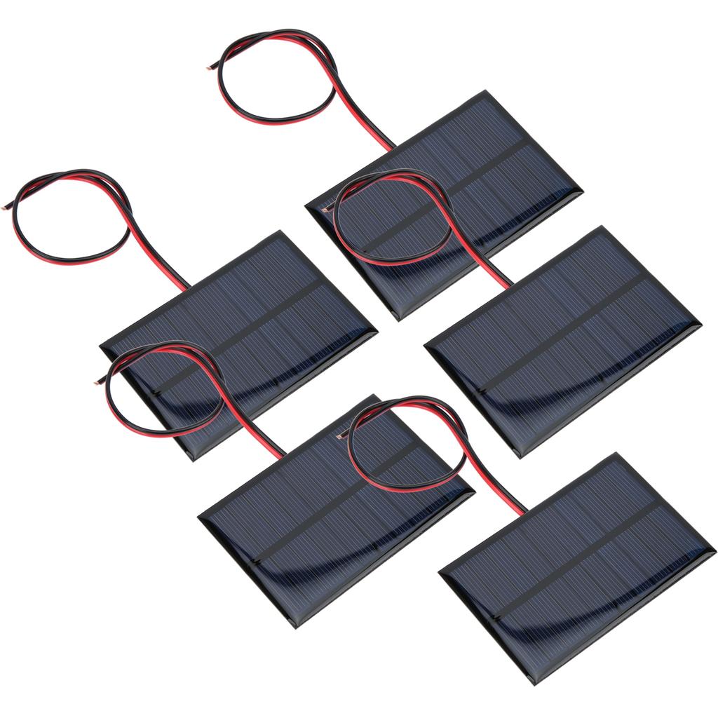 5pcs DC5V 150mA 5pcs Solar Panel Module with 30cm11.8in Wire Weather Resisitant Charging