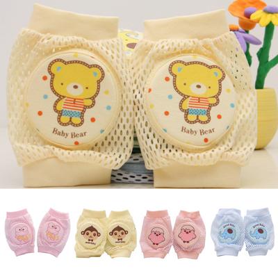 1 paio di cuscini per ginocchia per bambini piccoli, motivo a cartoni animati, in rete decorativa con motivo a scimmietta, cuscino di sicurezza per bambini