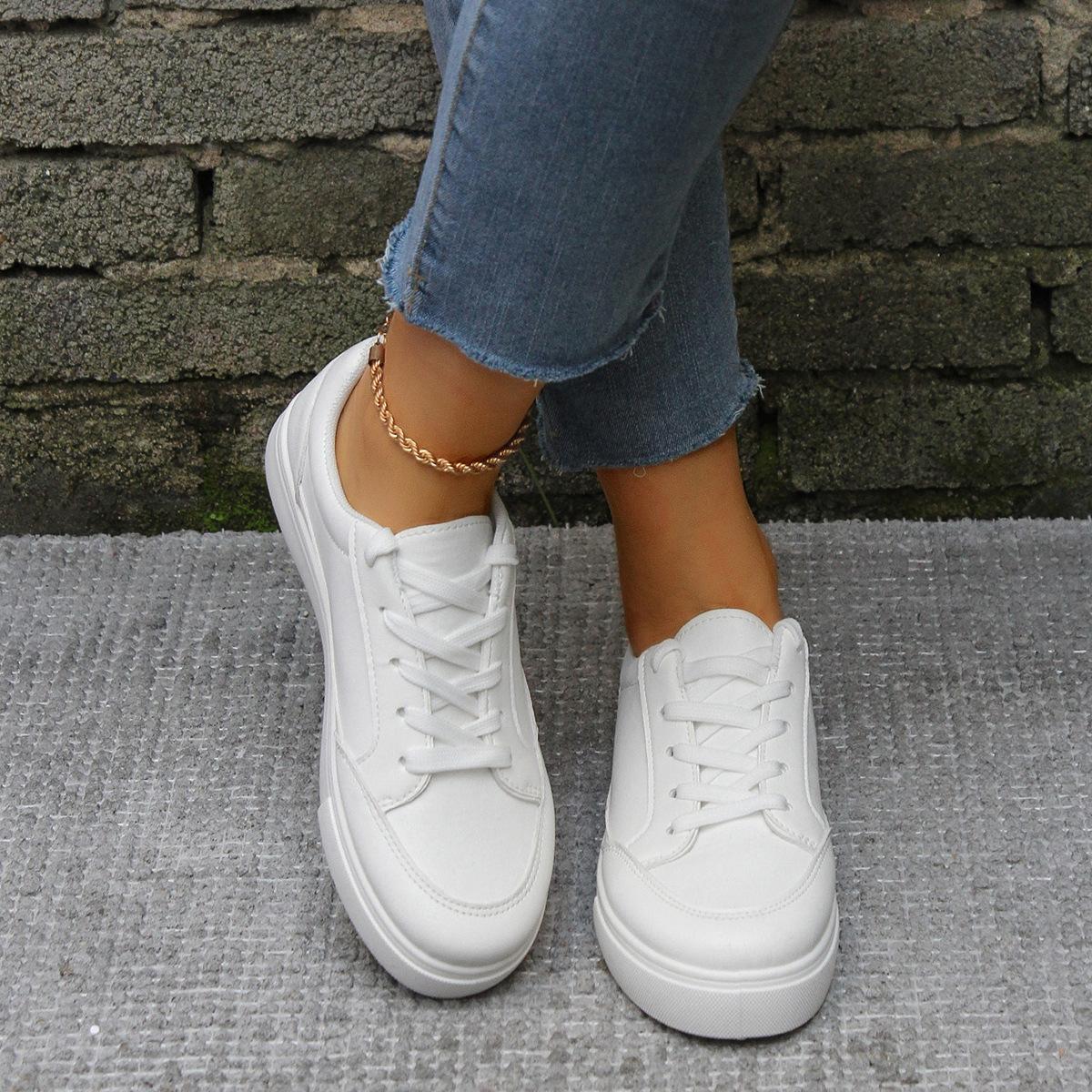 

Retro versatile little white shoes for women s spring and autumn new students casual white shoes street shooting board shoes for women 40 білий