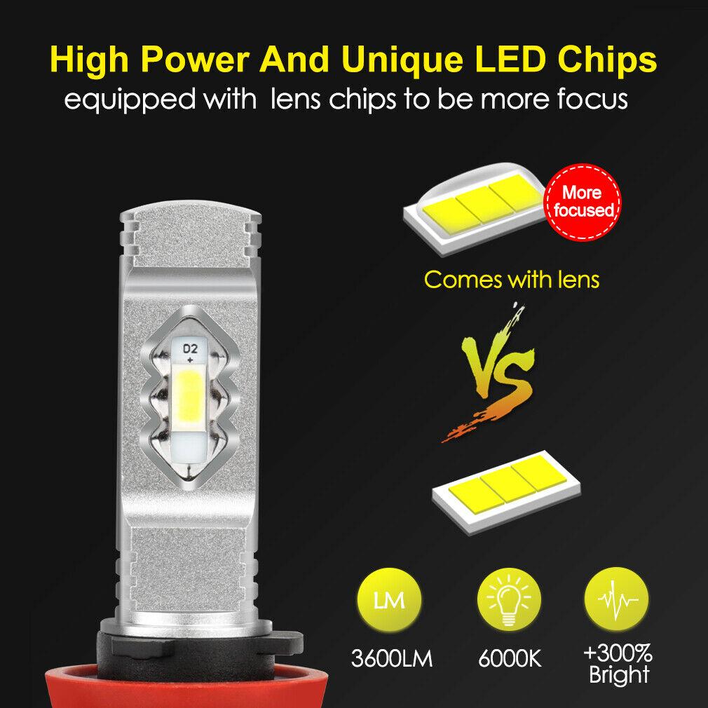 ICE BLUE 8000K H11 LED H8 HB4 9006 9005 HB3 Car LED Bulbs Wireless Turbo Led Fog Lamp Auto Driving Running Lamp 12V New Chips