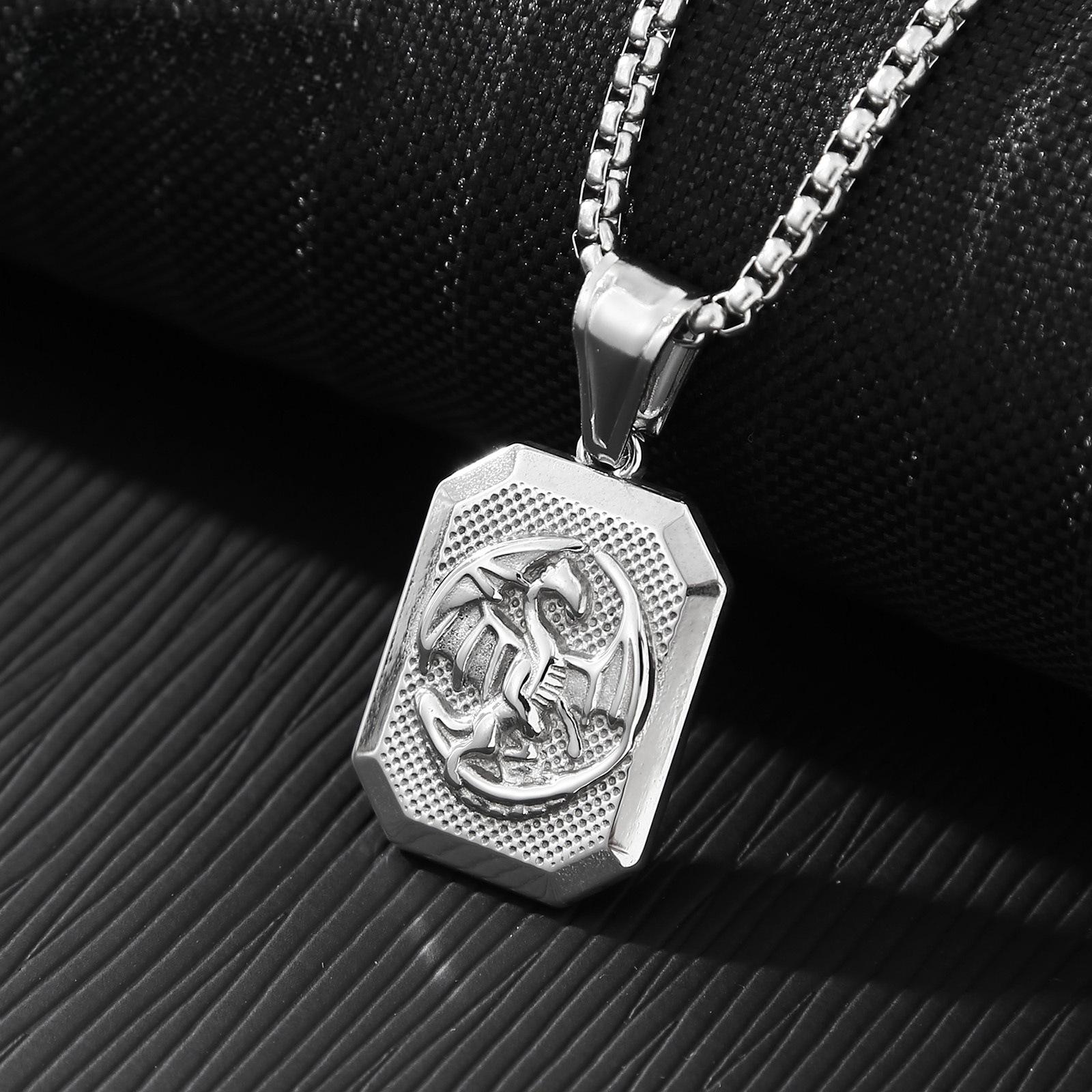 Men Fashion Titanium Steel Pendant Necklace for Women Gold Color Clavicle Chain Bohemian Jewelry Gift