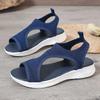 Women's Solid Color Flat Sandals, Breathable and Comfortable Summer Shoes, Lightweight Ankle Strap Sandals