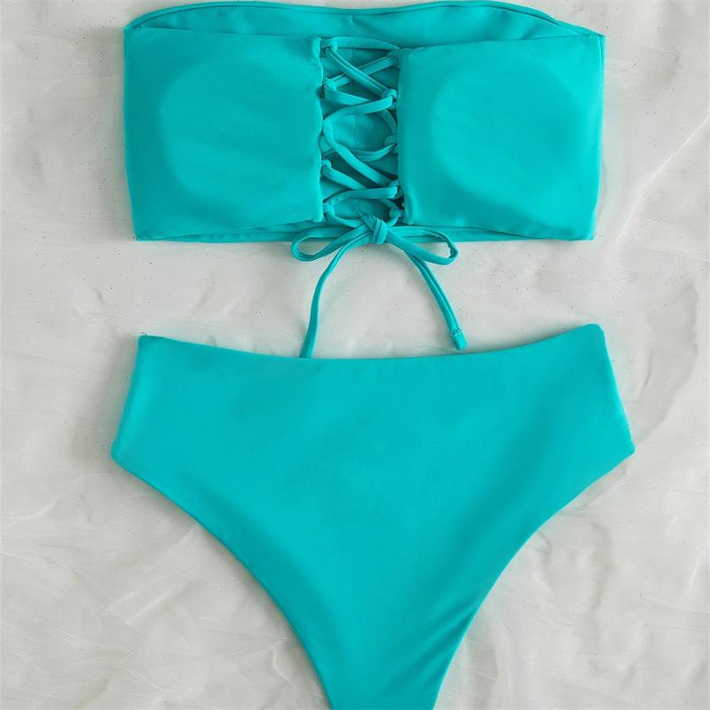 Summer Backless Tight Bikini Split Swimsuit for Women - European & American Style Nylon Swimwear