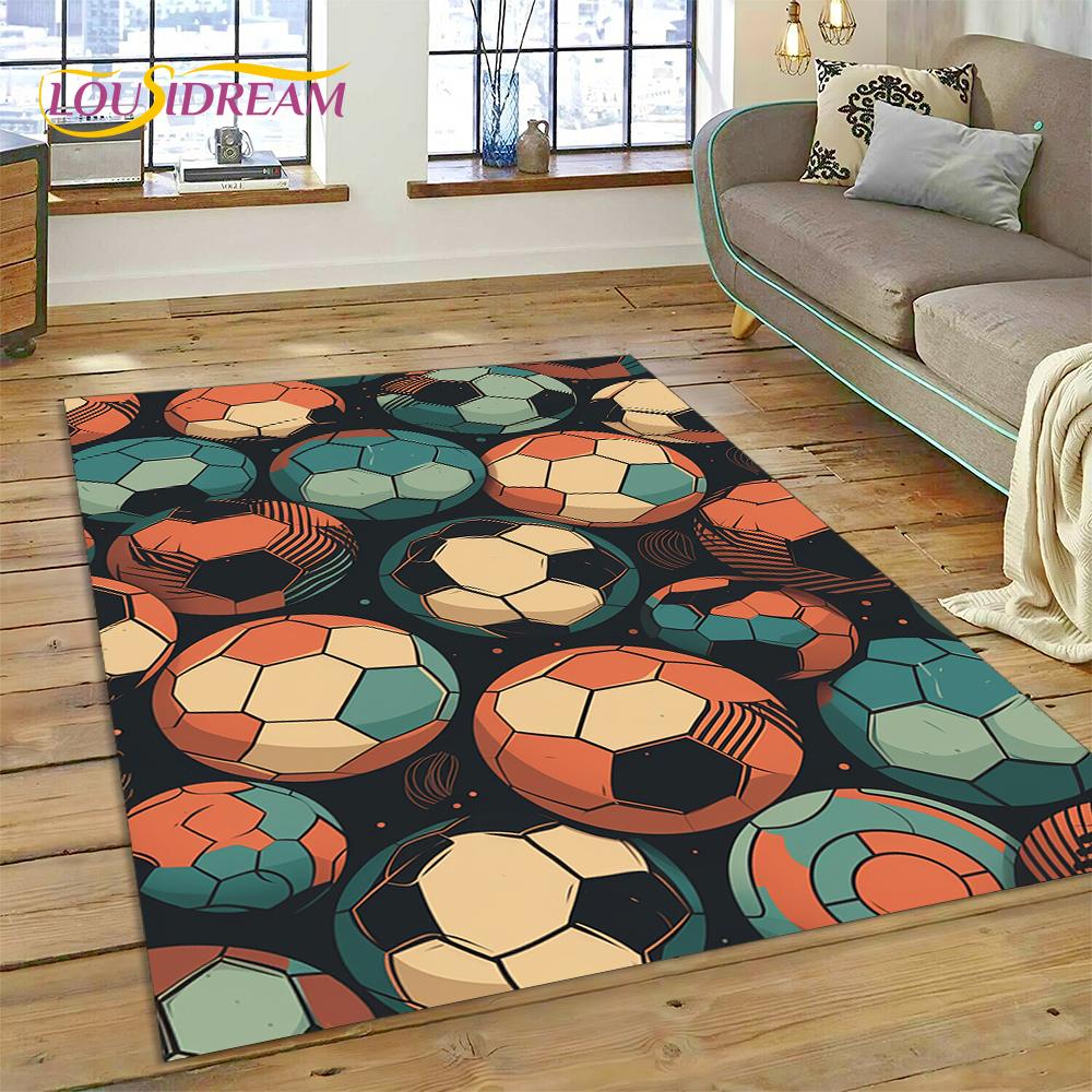 Soccer Football Field Rug Carpet for Living Room Bedroom Home Decor,Floor Mat Non-slip Decoration for Sofa Kitchen Doormat Gifts