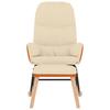 Rocking Chair with Footstool Cream White Fabric