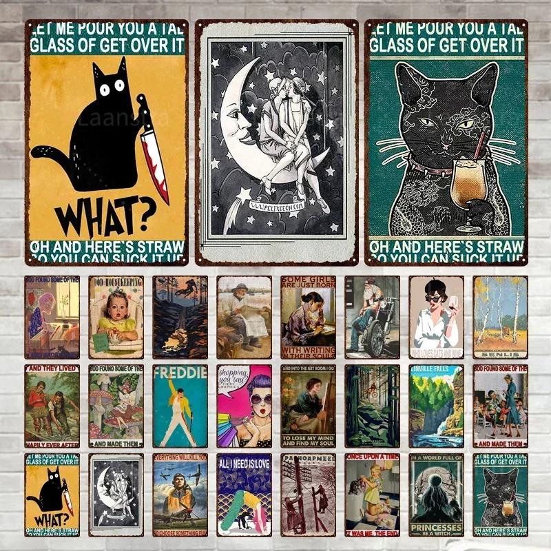 Vintage Posters Metal Plate Wall Decor Art Tin Signs Painting Shabby Plaque for Man Cave Bar Club Decoration Artwork