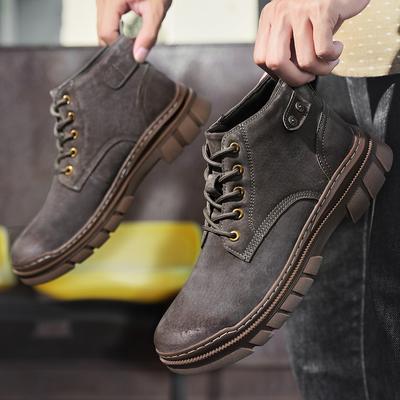 Fashion Genuine Leather Men's Boots British Retro Style Fashion Party Leisure Business Hot Selling Quality Shoes Luxury Youth Lace Up