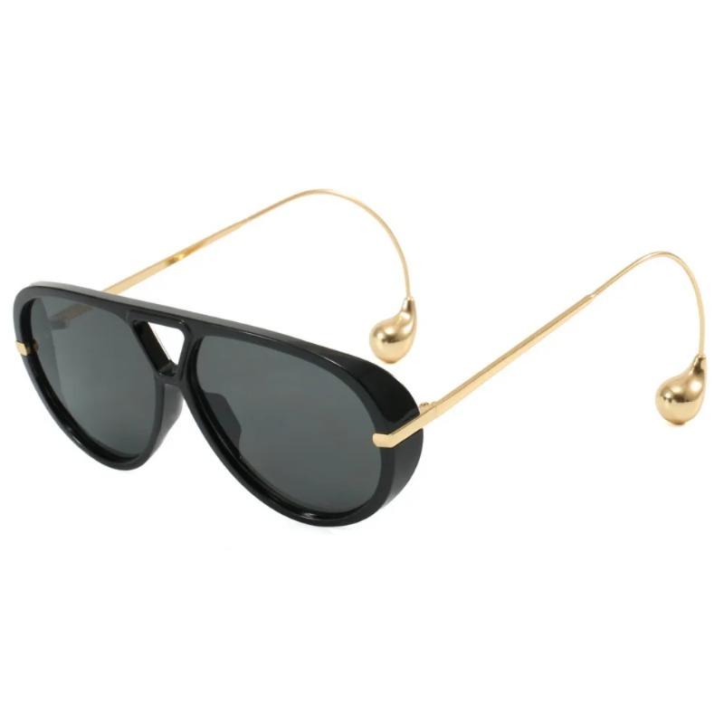 Extra Large Oval Pilot Punk Goggles Women Big Frame New Trendy Vintage Eyeglasses Double Beam Sun Eyeglasses For Ladies UV Protection 400