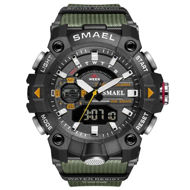 SMAEL 8040 Men‘s Military Digital Sport Watch - 50M Waterproof Shock Resistant LED Alarm Stopwatch Chronograph Wristwatch