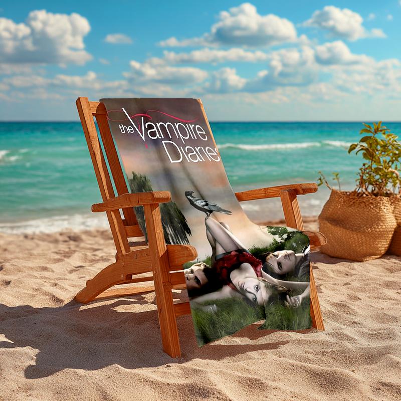 1pc The Vampire Diaries4 Beach Towel, Comfortable and Thick, and Swimming/Bath/Picnic/Camping Towel, Suitable for Seaside Beaches