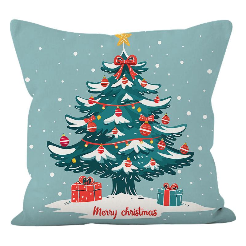 New Christmas Printed Christmas Tree Cushion Cover, Fashionable and Simple Living Room Sofa Decoration Cushion Cover