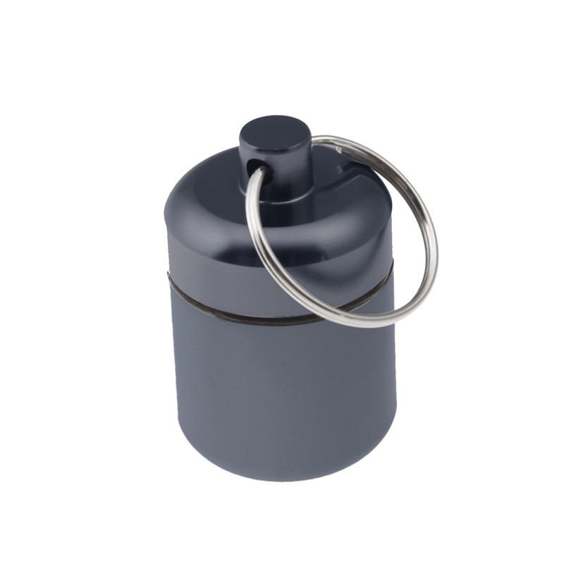 Small Pill Keychain Holder Aluminum Alloy Storage Box Waterproof Organizer Storage Portable Pill Holder Earplug Container