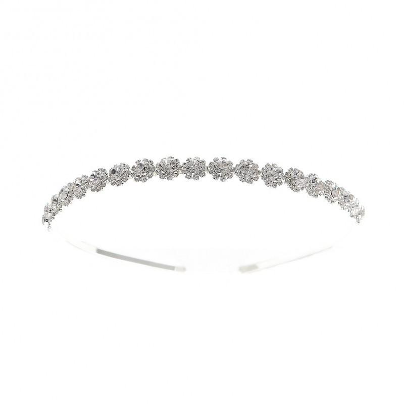 

Light Luxury Diamond-encrusted Headdress Rhinestone Flower Headband Bride s Hair Pressing Jewelry Girl s Daily Sweet Metal Thin