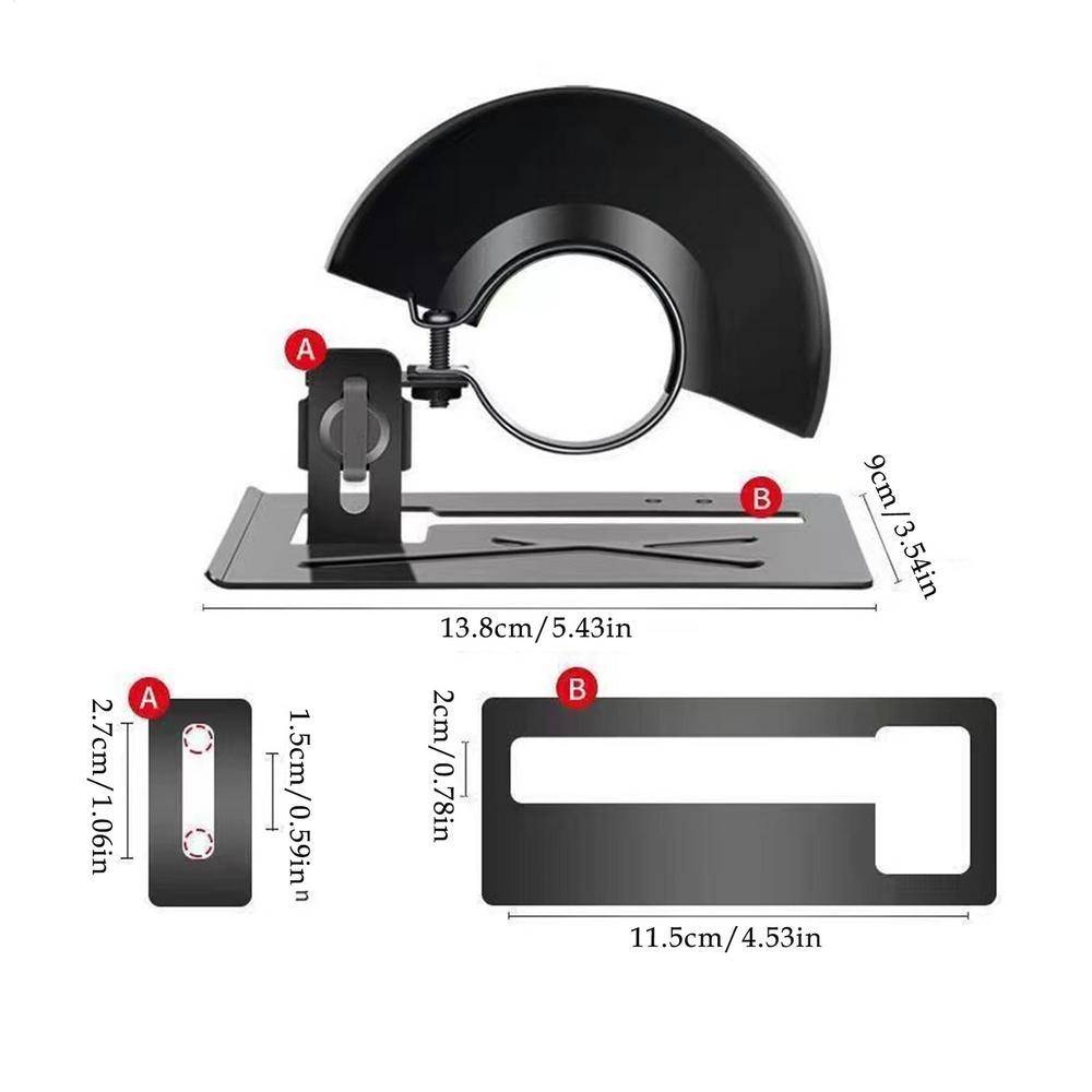 

Angle Grinder Cutting Bracket Protective Shield Cover Adjustable Thickened Guard for woodworking and metalworking cutting guard чорний