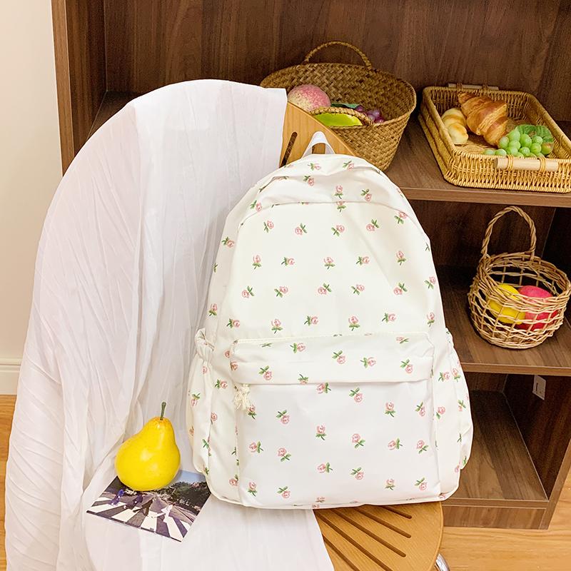 Dámský potištěný batoh - Nastavitelné ramenní popruhy, Studentská taška na knihy, Každodenní ležérní batoh na cestování, do školy, na dojíždění.