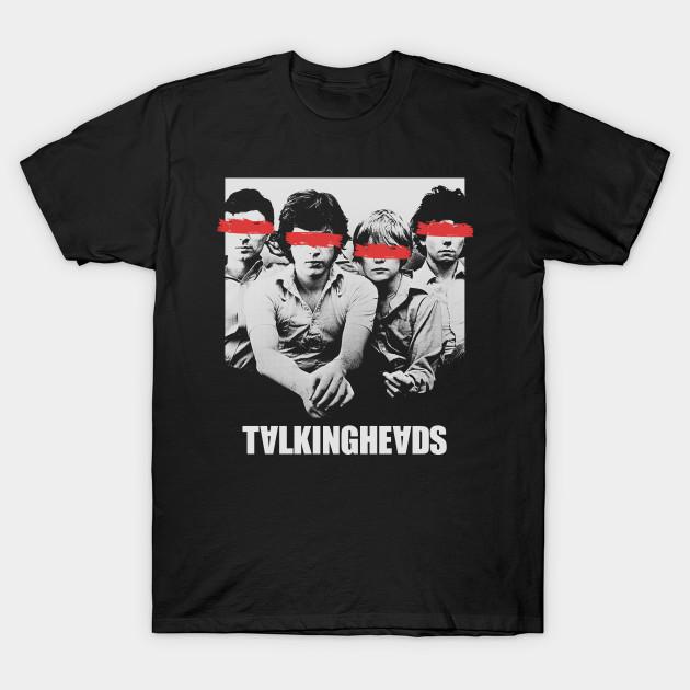 

Men Black Print T-shirt The Talking Heads No-Cut Transfer Paper Print Cotton Tshirt 3XL чорний