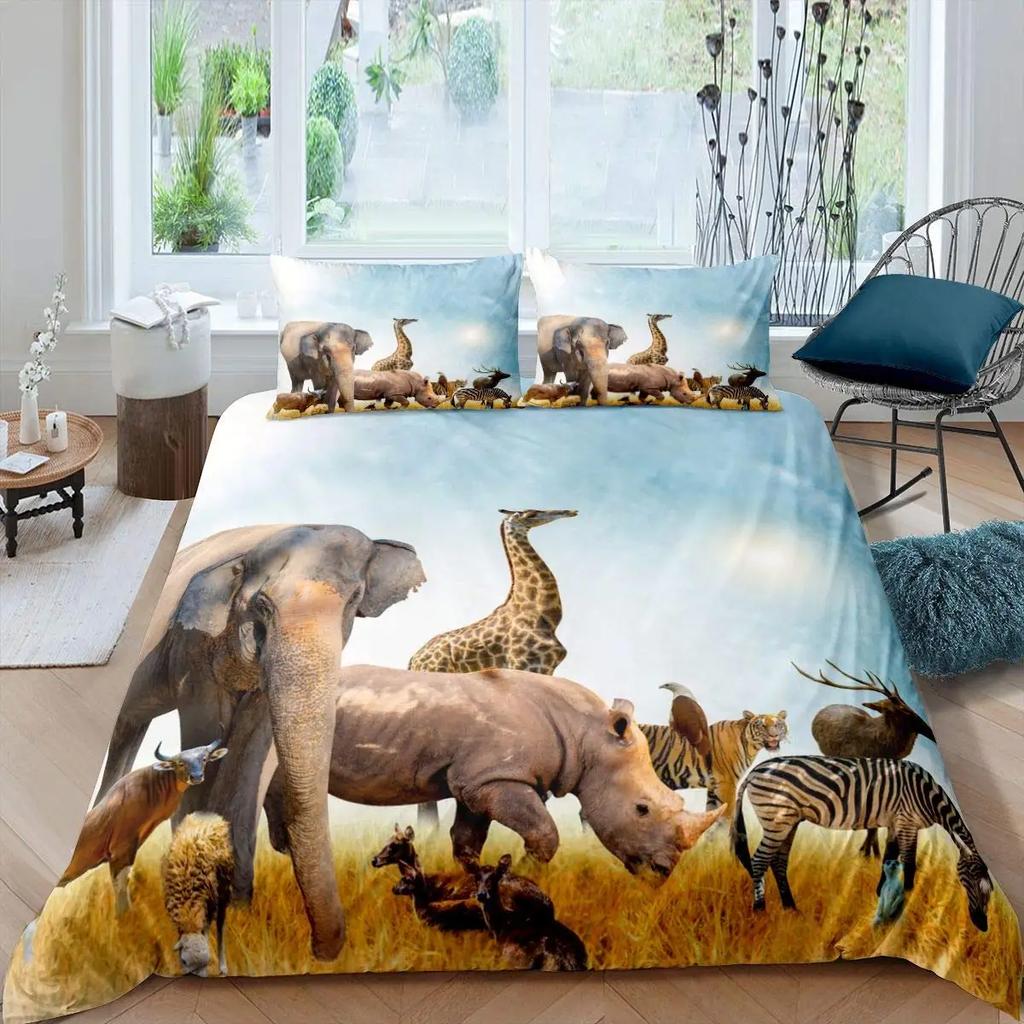 Zebra Soft Duvet Cover Set King-Sized Dimensionsd Dimensions 3D Horses Sted Beding Sets Africa Wild Animal Warm Comforter Cover Set Personalized