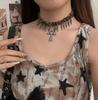 New Punk Personality Sliver Color Rivet Tassel Cross Zircon Pendant Leopard Print Collar Necklace for Women Hot Girl Y2k Jewelry