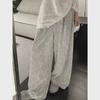 High Waist Striped Silk Chenille Wide-Leg Pants for Autumn/Winter