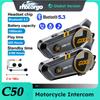 1/2x Interfon muzical Bluetooth 5.3 Cască Motocicletă Interfon Cască Impermeabil 300 m Difuzor Intercomunicator Căști