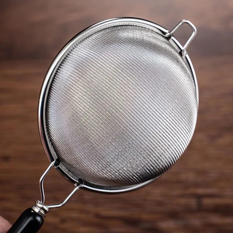 Tea Strainer Mesh Tea Infuser Filter Teapot Strainer with Ceramic Handle Fine Mesh Sieve Spice Strainer Tea Ceremony Accessories