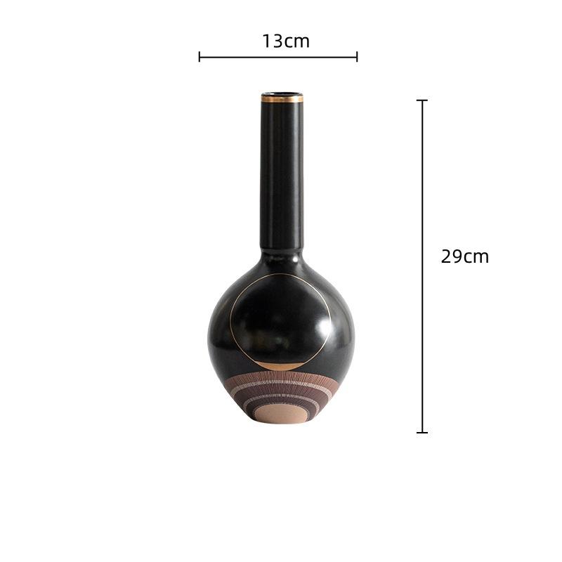 Ceramic Vase Candlestick Candle Stand Golden Tray Flower Vase Flower Arrangement Accessories Home Decoration Plant Pot