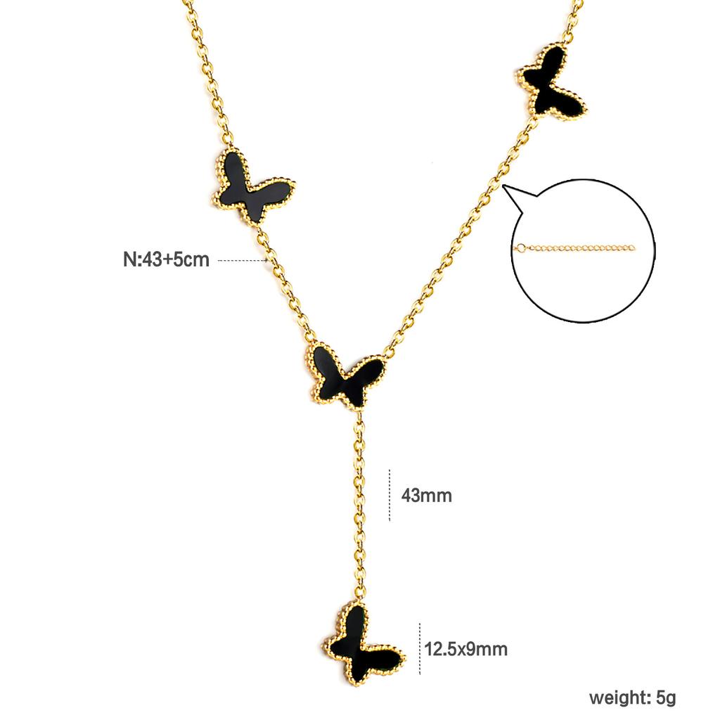 Summer Butterfly Collarbone Necklace Bracelet Jewelry Set Minimalist Dainty Women Accessories