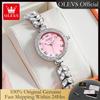 OLEVS 9971 Original Quartz Watches for Woman Fashion Full Diamond Mermaid Bracelet Wrist Watch Luxury Elegant Ladies Dress Watch
