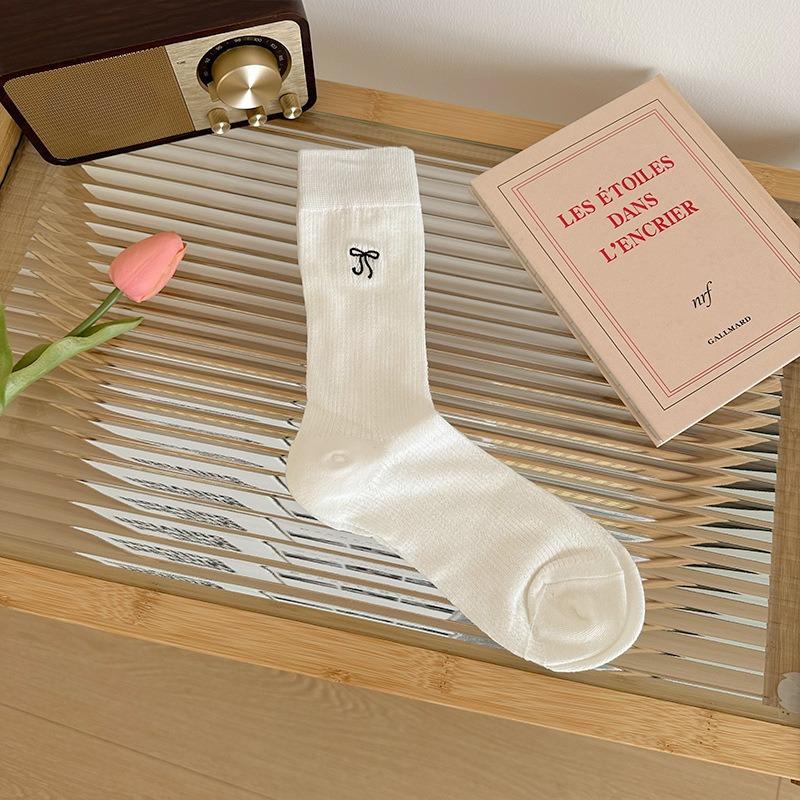 

Носки Dui Dui, Летние носки до середины икры с бантом для девочек, Весенне-осенний стиль колледжа, Маленькие кожаные туфли Мэри Джейн 1 pair