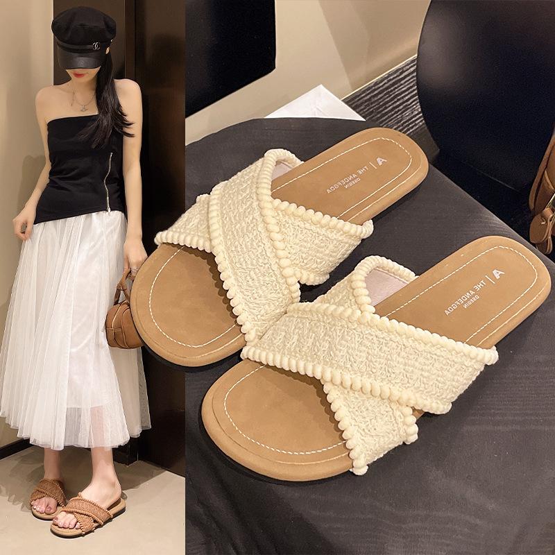 Bohemian sandals women's new fairy outerwear holiday platform slippers women's summer beach shoes soft flat