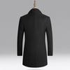 Men Trench Coat Solid Color Warm Autumn Winter Windproof Slim Jacket for Daily Wear