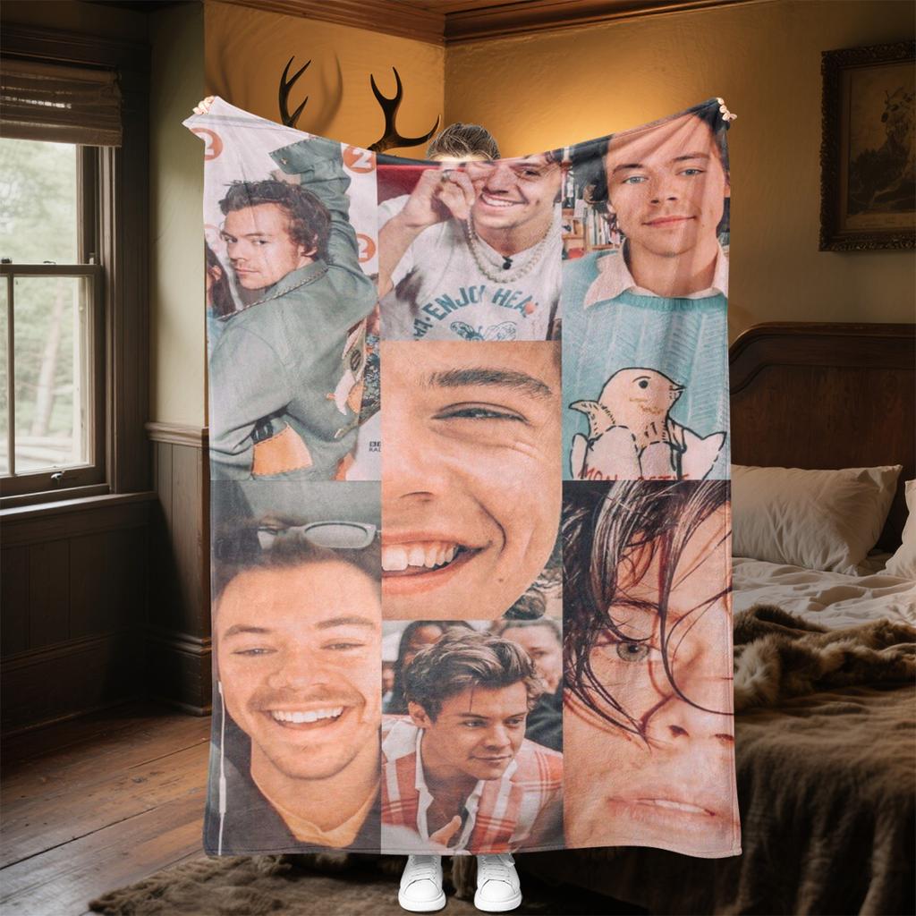 Harry Styles Morbida Coperta Confortevole Tutte le Stagioni Regalo Perfetto Divano Ufficio Riposo all'Aperto Coperta da Viaggio