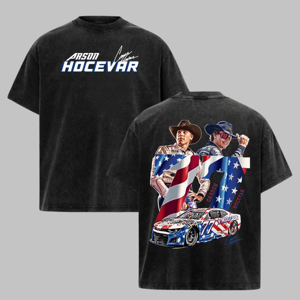 Maglietta da Tifoso Nascar Carson #77 NASCAR-2026 Racing Acid Washed Unisex
