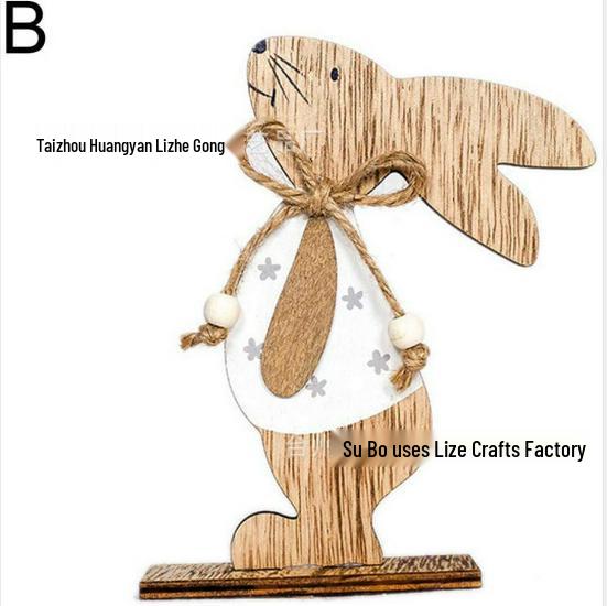 Скандинавские деревянные пасхальные украшения в виде кроликов - Креативный домашний декор и праздничные подарки