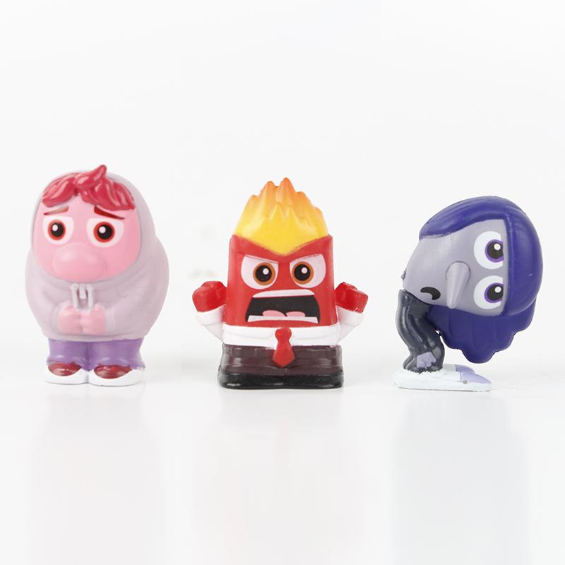 9pcs/Set Mini Inside Out 2 Action Figure Toy Cartoon Movie Joy Anxiety Anger Sadness Disgust Fear Model Doll Figurines Kids Gift