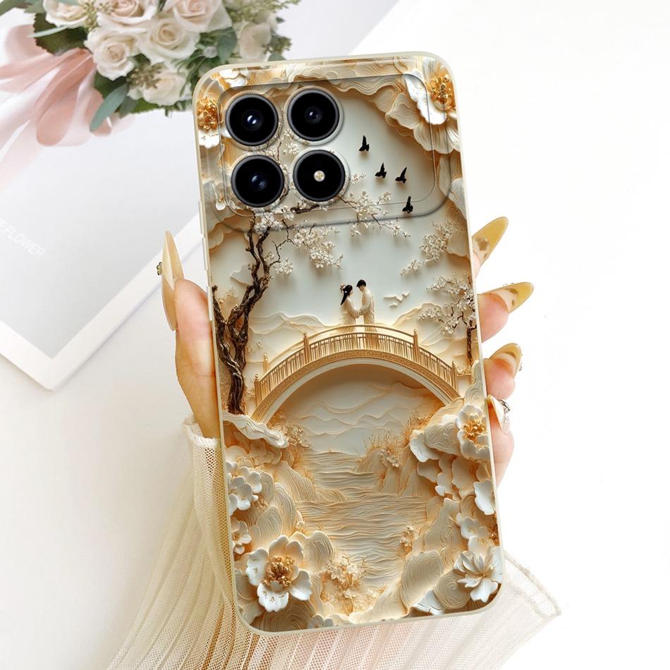 Für Xiaomi Redmi K90 Niedliche Katze Blume Cartoon Handyhülle Für Redmi K 90 K90 Pro Max 5G Stoßfeste Weiche Silikonhüllen Stoßfänger