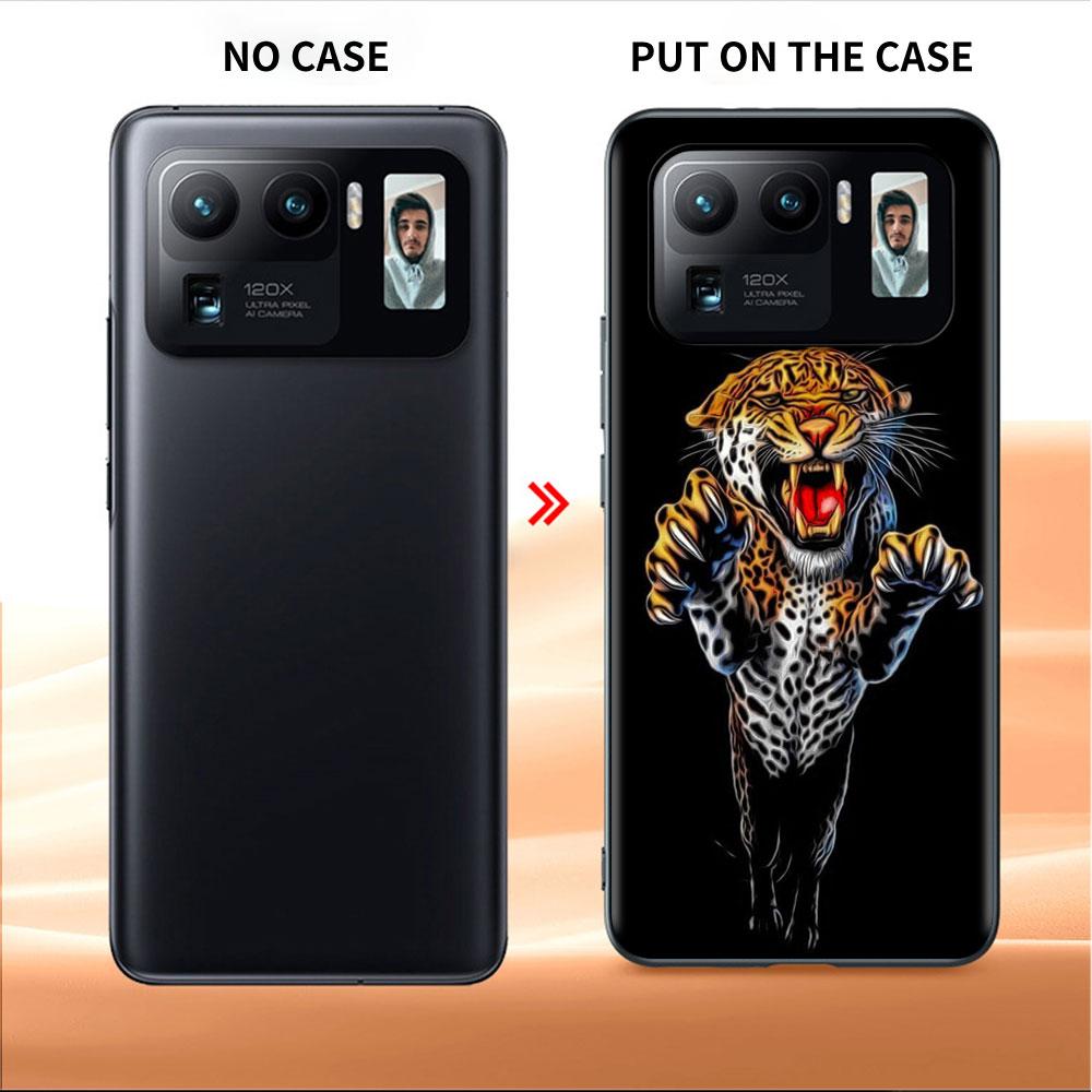 Black Case For Xiaomi Mi Poco X3 NFC M4 F3 C40 11 11T 10T Pro 12 9T 9 10 Lite TPU Phone Cover Tiger Animal