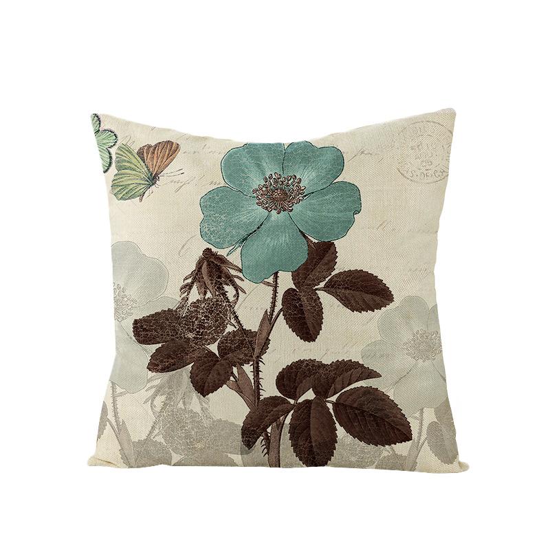 New Retro Flower Pillow Cover Polyester Home Pillow Living Room Sofa Cushion Cushion