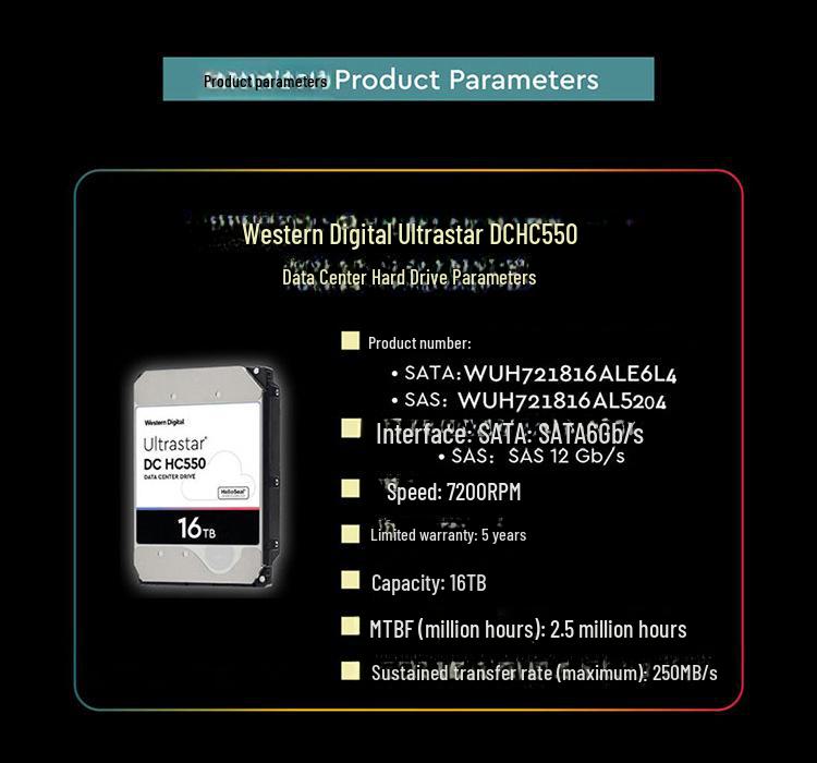 Western Digital Enterprise Mechanical Hard Drive: 8TB, 10TB, 12TB, 14TB, 16TB Data Center Server Drive