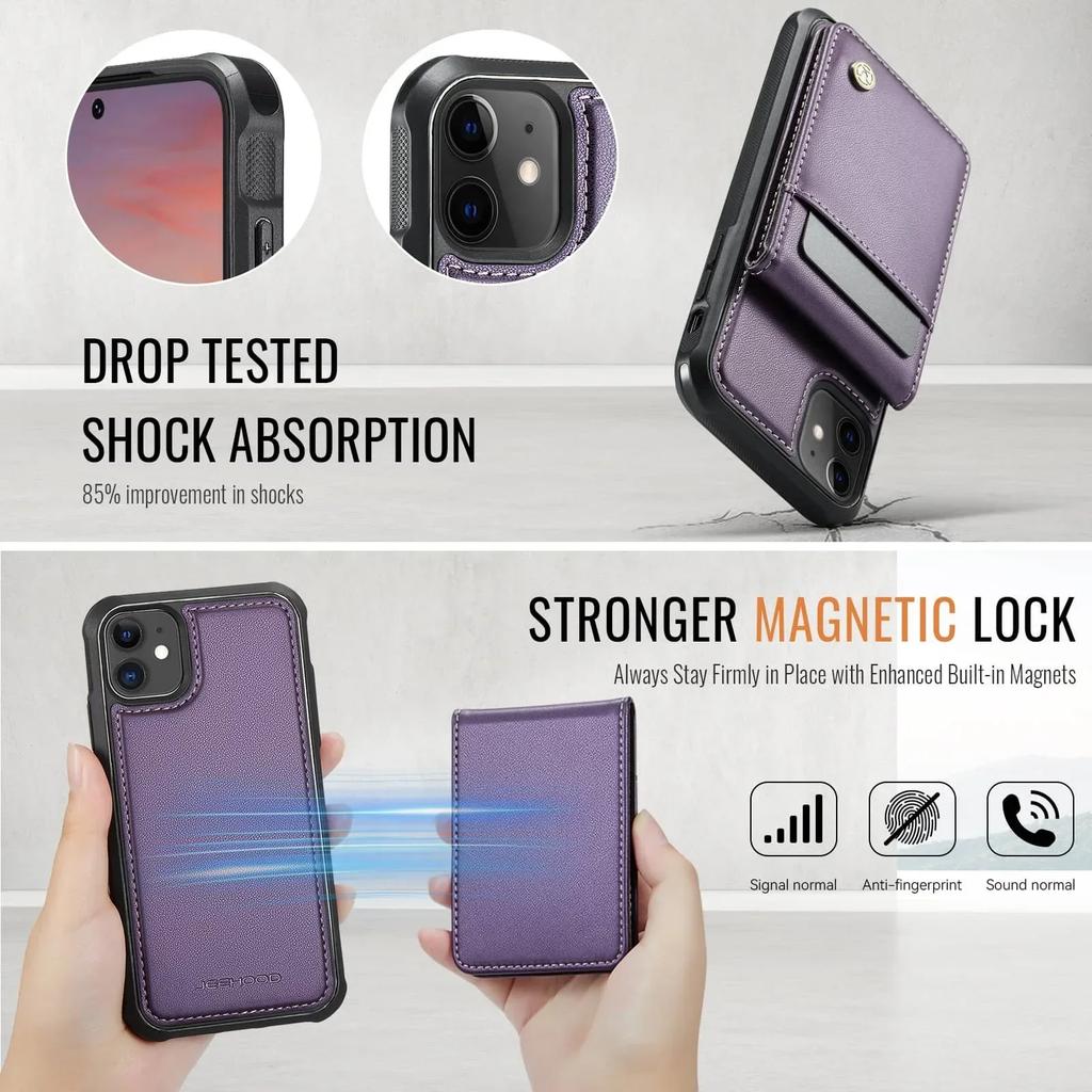 Magnetic 2 in 1 Detachable for iPhone 13/12/11 Pro Max X XS XR XS Max SE 2025 Wallet Case with Card Holder, Magnetic Flip Cover