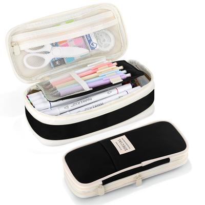XMSSAA Large Capacity Pencil Stylish and Simple Design for and and High School Multifunctional Stationery Pouch for Students Case, Girls, Boys, Kids,