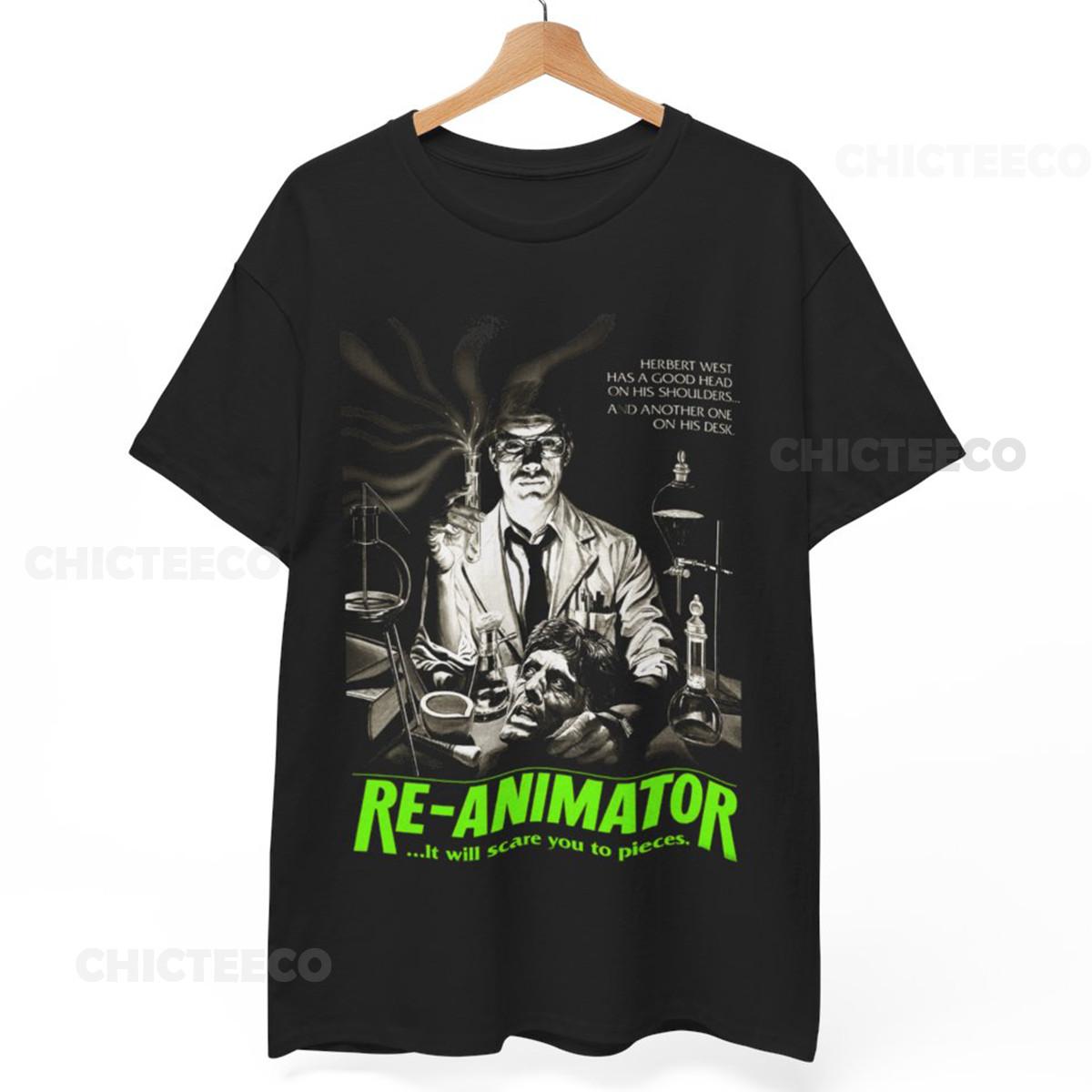 26 Re-Animator Movie T-Shirt  80 s Horror Cult Movie Friday the 13th  Punk Unisex Unisex T-Shirt M