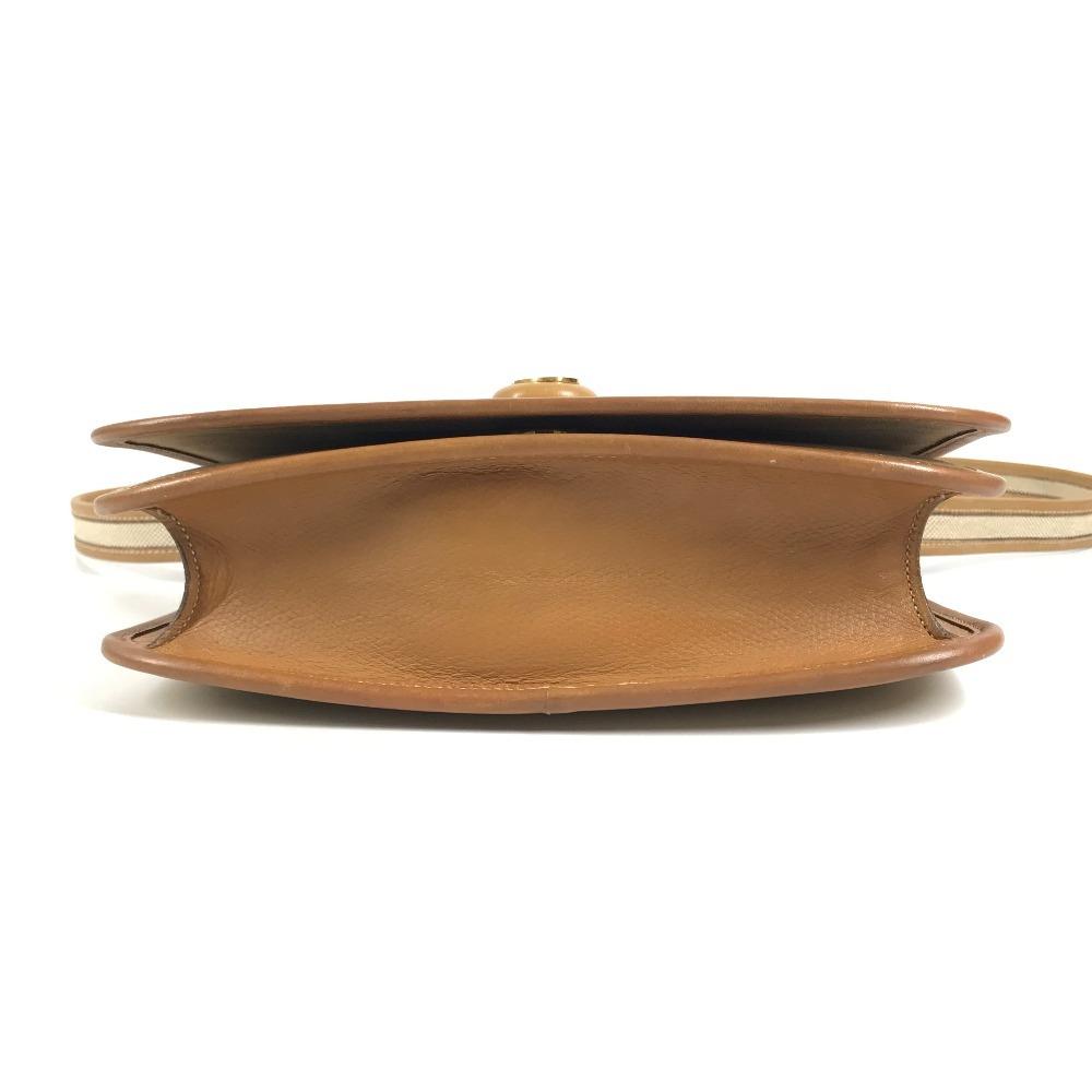 HERMES Horse Cheval Logo Vintage Jockey Crossbody handbag Shoulder Bag Beige