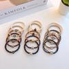 5-Piece High-Elasticity Coffee Hair Ties - Durable Korean Style Ponytail Accessories