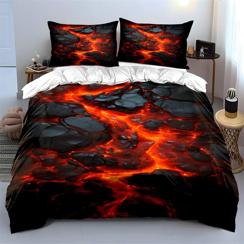 Fiery Molten Lava Pattern. Bedding Sets Duvet Cover Sets Duvet Covers Pillowcases(1*Duvet Cover 2*Pillowcases Without Duvet Insert)